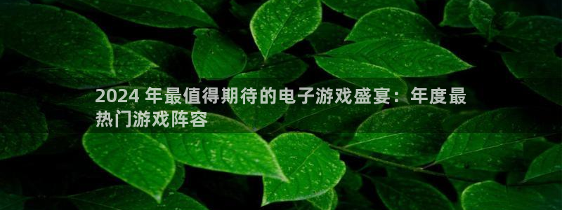 新城平台登录入口官网首页下载：2024 年最值得期待的电子游戏盛宴：年度最
热门游戏阵容