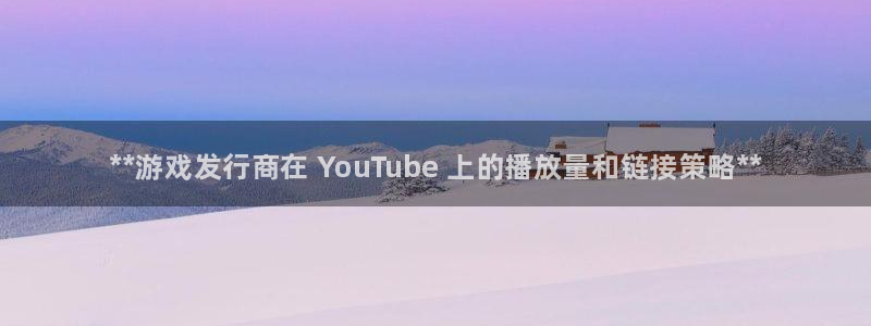 新城平台官网注册账号：**游戏发行商在 YouTube 上的播放量和链接策略**